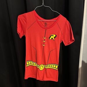 Women Robin Red Superhero Costume T-Shirt